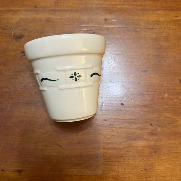 Vintage Longaberger Pottery Planter Pot 3 inch tall Green Cottagecore Country - Picture 1 of 5